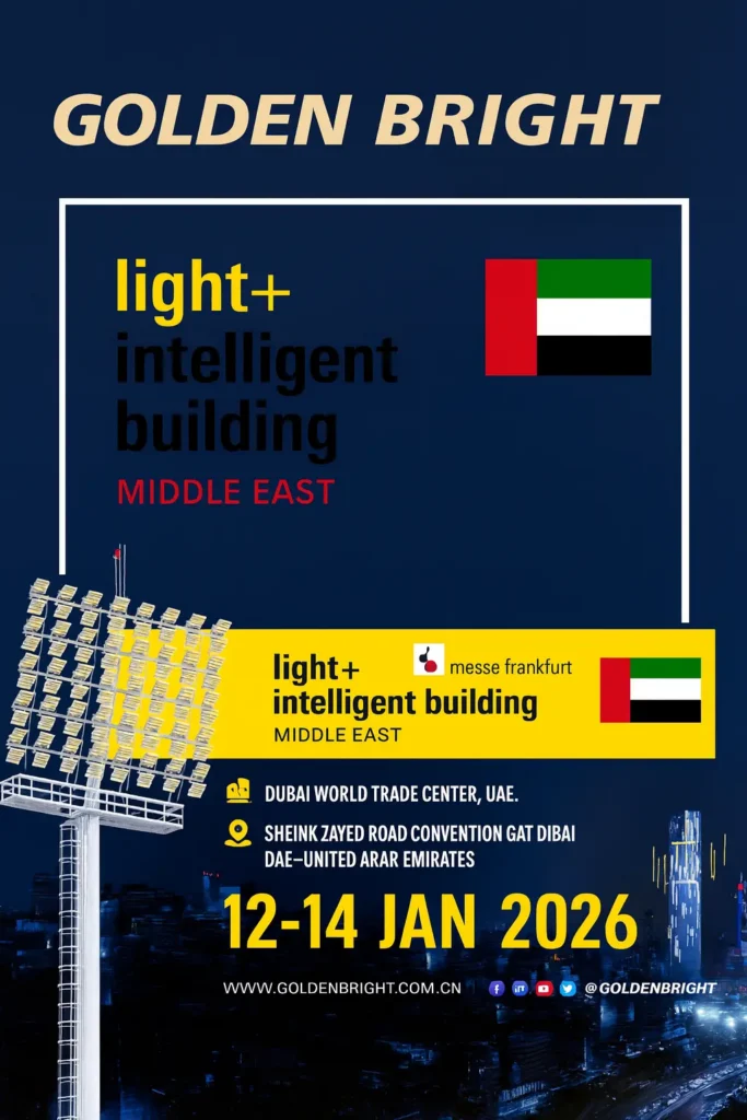 پوستر نمایشگاه نورپرداری و روشنایی دبی (Light + Intelligent building)