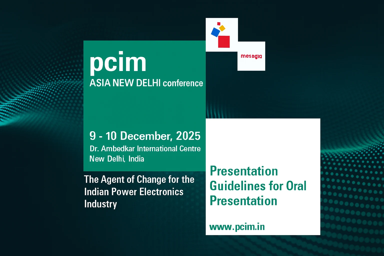 پوستر نمایشگاه و کنفرانس الکترونیک قدرت پی‌ سی‌ آی‌ ام آسیا PCIM Asia New Delhi